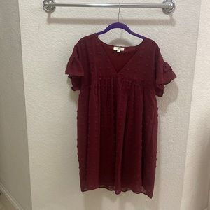 NWOT Dress maroon midi